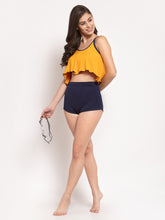 CUKOO Padded Two Piece Yellow & Blue Tankini Swimwear - Cukoo